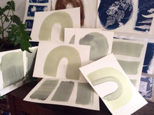 Load image into Gallery viewer, DIY "Deluxe" large letter/A4 size Cyanotype kit, rainbow print, blue bow, cyanotype paper, kit, DIY