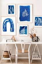 Load image into Gallery viewer, DIY "Deluxe" large letter/A4 size Cyanotype kit, rainbow print, blue bow, cyanotype paper, kit, DIY